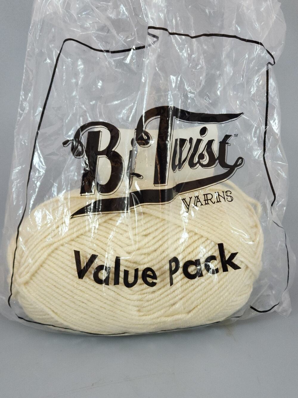 Big Twist Premium Yarn Ivory WSTD 100G Acrylic One Skein - Open Package